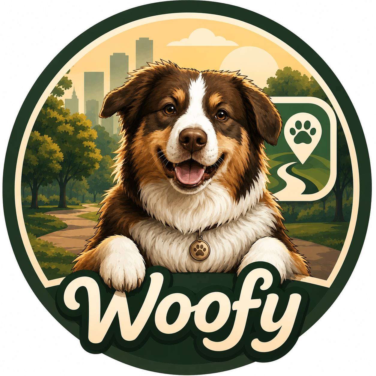 Логотип Woofy с собакой